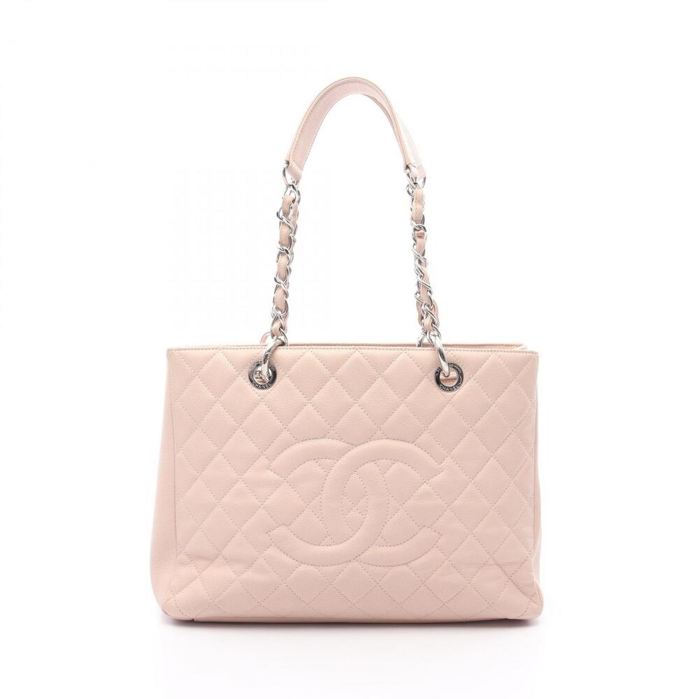 CHANEL Matelasse Grand Shopping GST Tote Bag Calfskin Caviar Pink